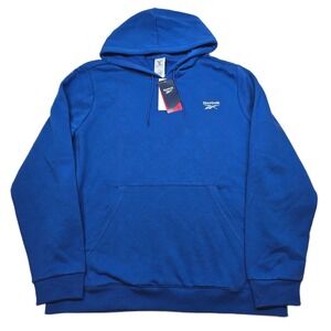 Reebok Fleece‎ Hoodie Mens XL Blue Training Identify Small Logo $50 NEW
